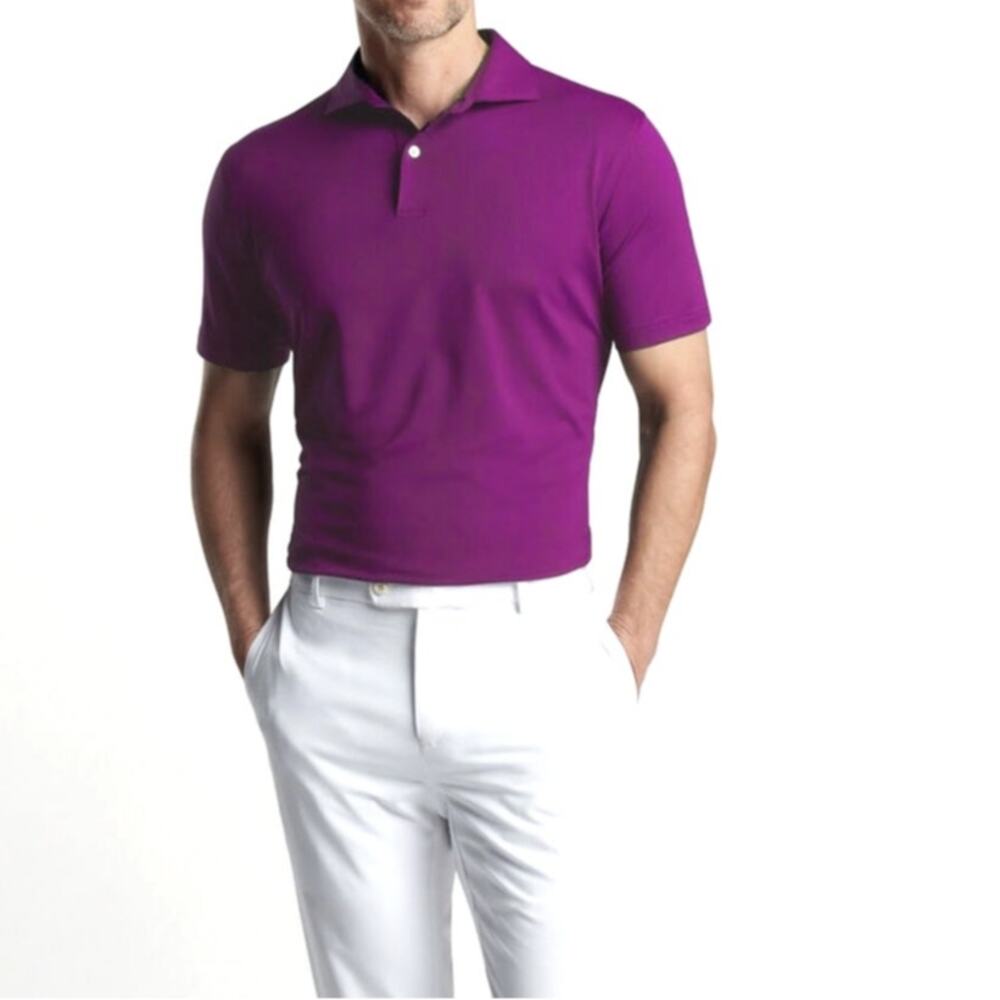 Peter Millar Summer Comfort Polo Purple Golf Performance Stretch Shirt Men's XL